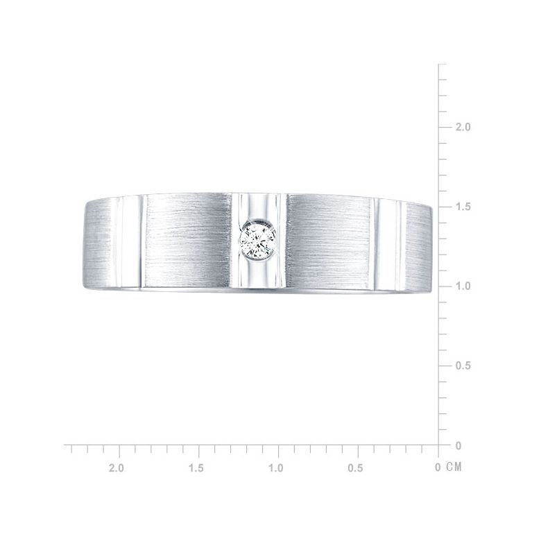 Bague dentelée pour homme or blanc brossé et poli 18 carats, Diamant | Hamlet - 3