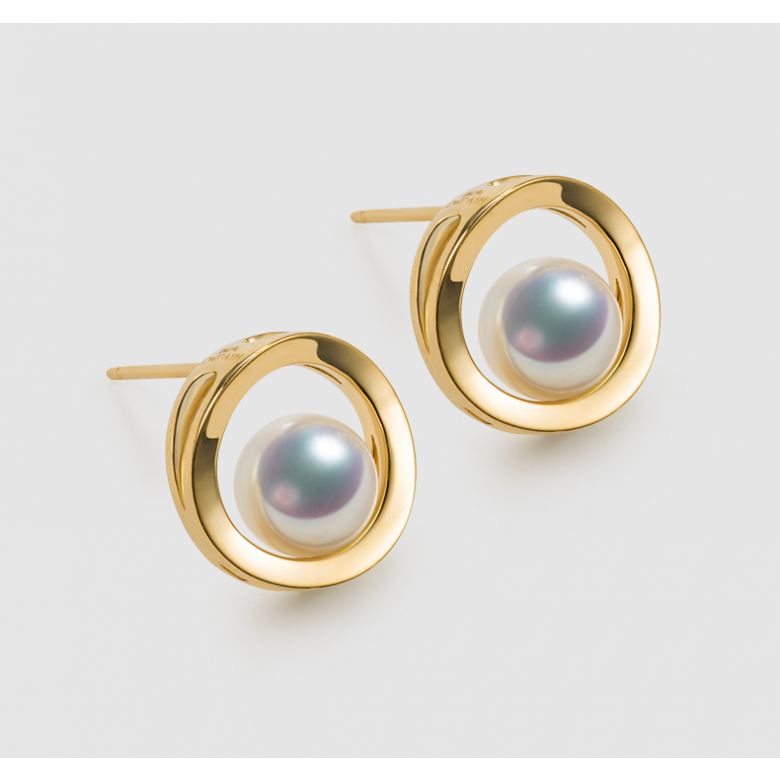 Boucle d oreille perle Akoya - Himiko - Perle du Japon, Or jaune - 4