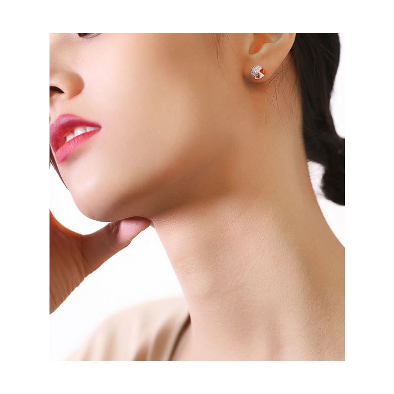 Boucle d'Oreille Il était une fois... Nous. Or rose, Diamants I Gemperles - 5