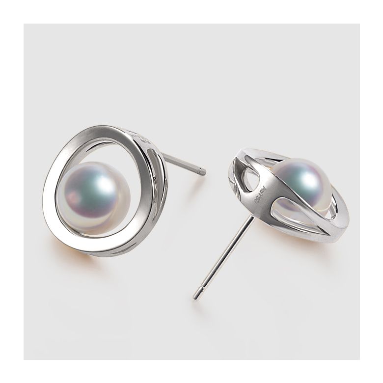 Boucle d oreille perle Akoya - Himiko - Perle du Japon, Or blanc - 3