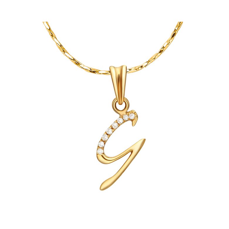 Pendentif chiffre 9 - Or jaune 18cts - Diamants 0.016ct - 1