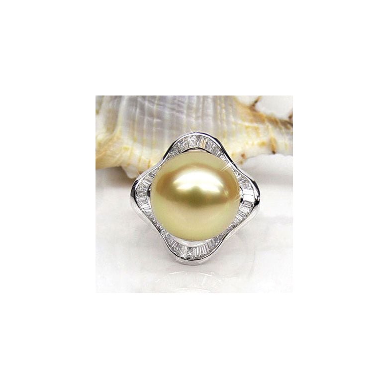 Bague Archipel Bonaparte - Perle d'Australie - Or blanc, diamants  - 2