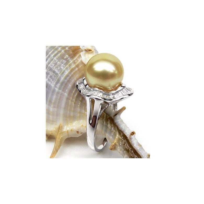 Bague Archipel Bonaparte - Perle d'Australie - Or blanc, diamants  - 4