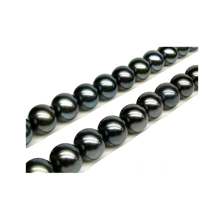 Perle noire collier - Perles de Tahiti 10/11mm - Perles de culture AAA - 5