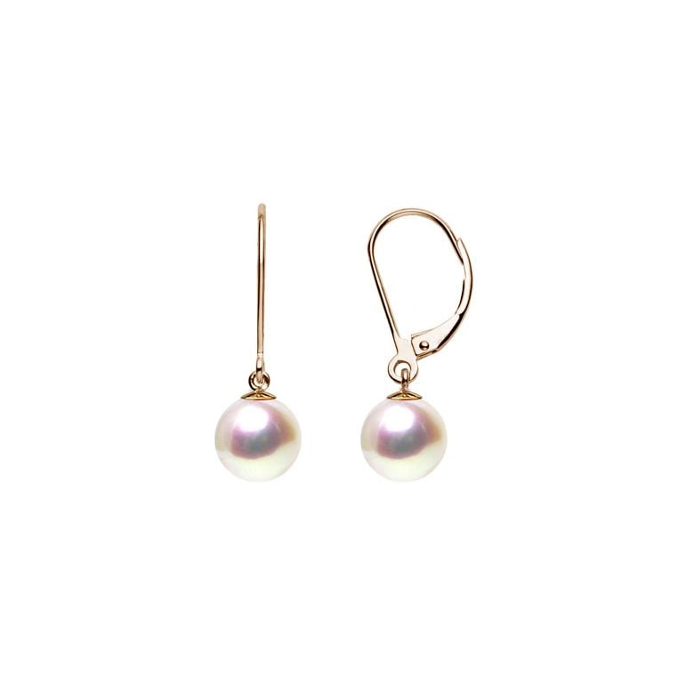 Boucles d'oreilles perles eau douce blanches - 8/8.5mm - GEMME - Or jaune - 1