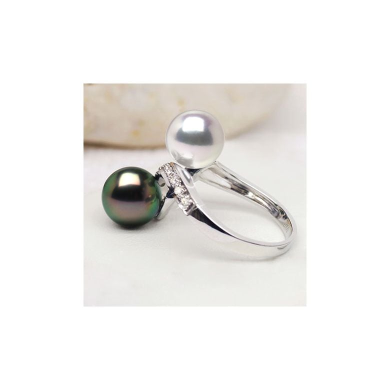 Bague Florina Or Blanc, Perle de Tahiti & Akoya | Gemperles - 4