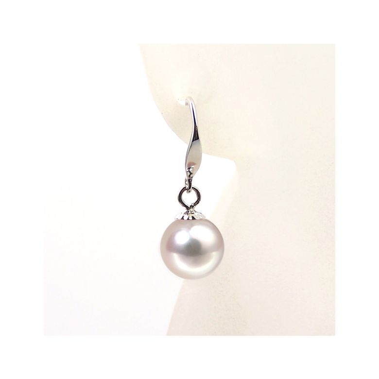 Boucles d'oreilles perles Akoya blanches - 7/7.5mm - GEMME - Or blanc - 2