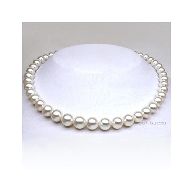 Collier perles eau douce blanches - Perles de culture - 8.5/9.5mm AAA - 6