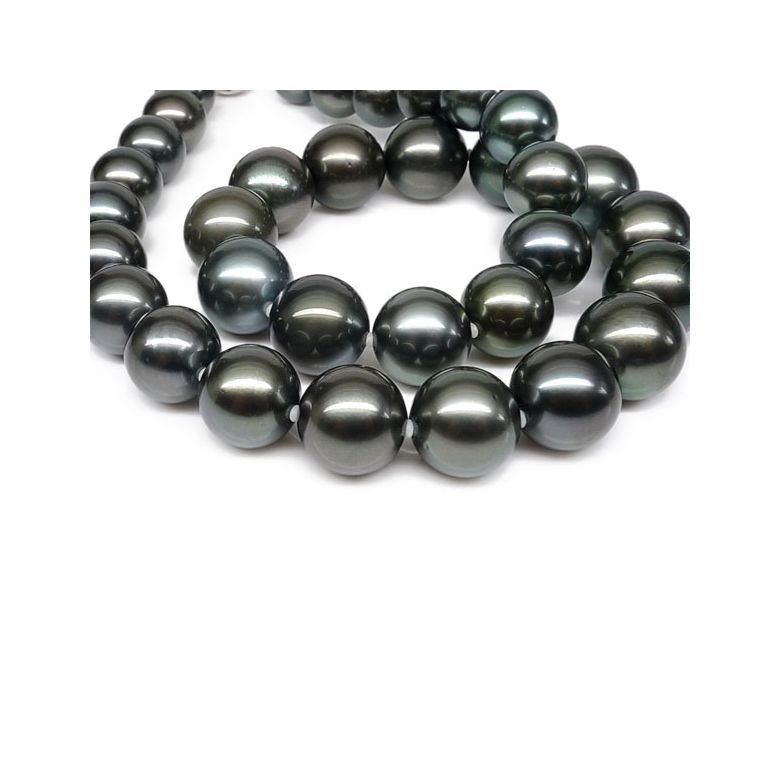 Collier perles Tahiti noires - Perle de culture Pacifique - 11/13mm - 4