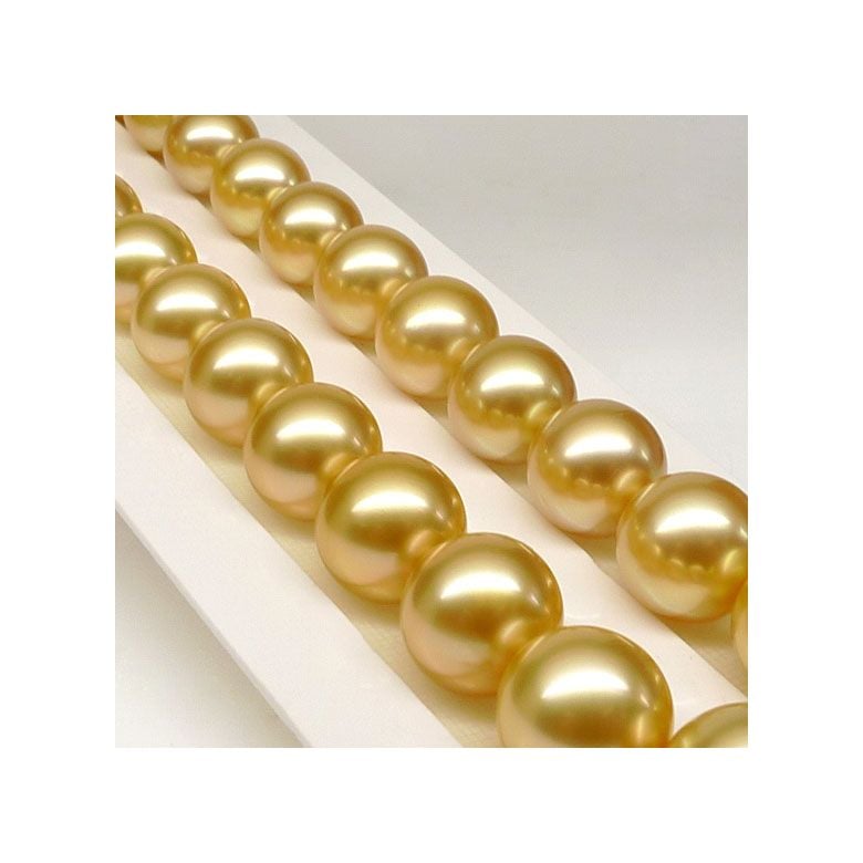 Collier perles d'Australie dorées - Grosses perles 10/12mm - AAA - 3