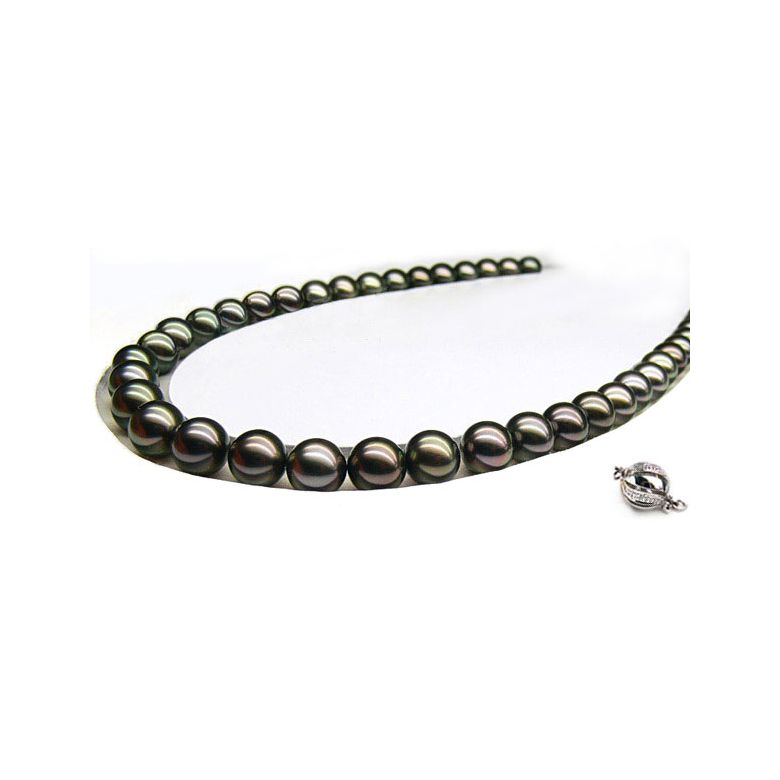 Les perles noires - Collier perles de Tahiti bronzes foncées - 10/12mm - 1