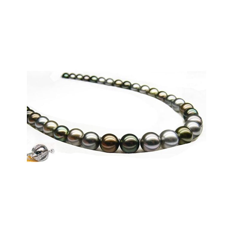 Collier en perle de Tahiti - Perles multicolores - 9/11mm - AAA - 1