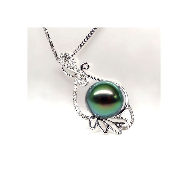 Pendentif musique classique - Renaissance - Perle de Tahiti - Or blanc - 3