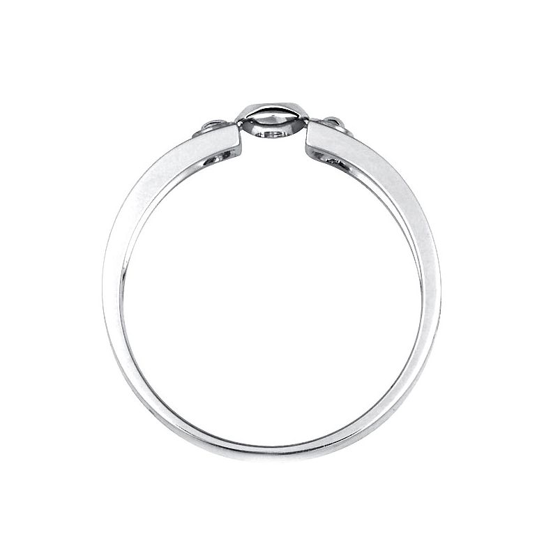 Bague en or pour homme - Or blanc brossé 18cts - Diamant 0.083ct - 2