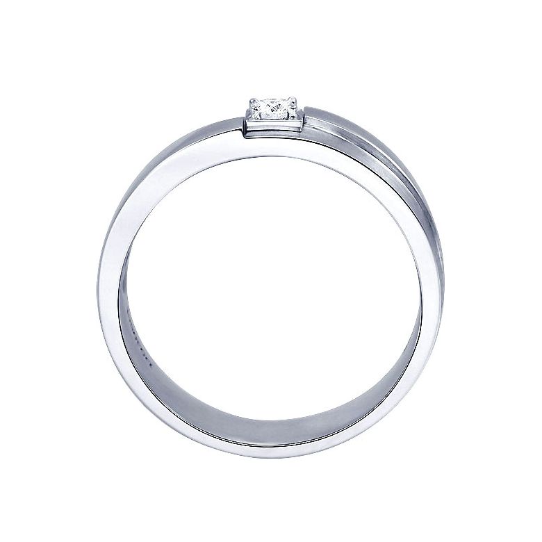 Bague or blanc et diamant pour homme - Style épuré, sobre et moderne - 3