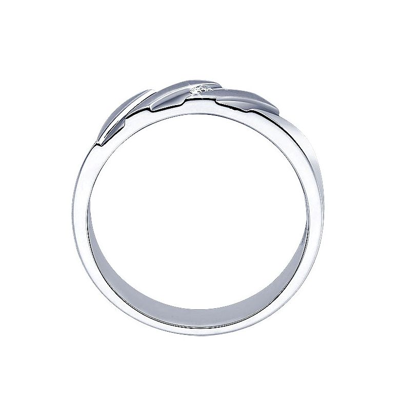 Bague stylisée homme or gris - Or blanc 18cts & Diamant | Marcus - 4