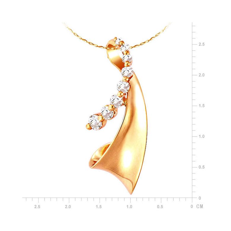 Création contemporaine d'un pendentif or jaune et diamants 0.29ct - 2