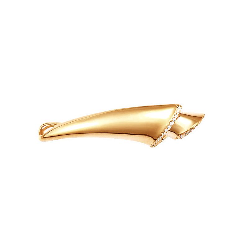 Pendentif coquille Triton or jaune - Légende mythologique - Diamants - 3