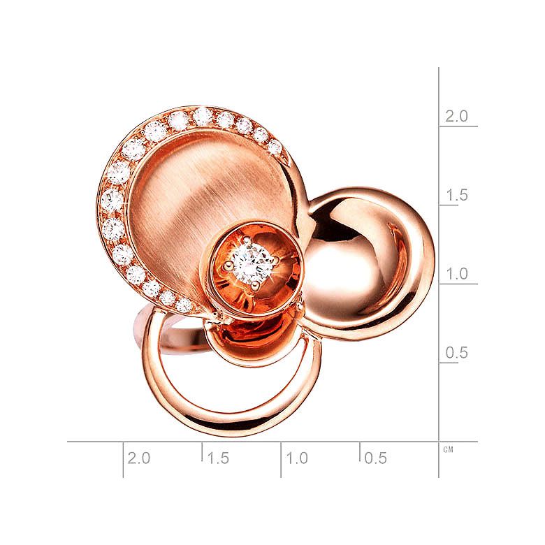 Bague diamants - Bague de fiançaille - En or rose 18 carats  - 8