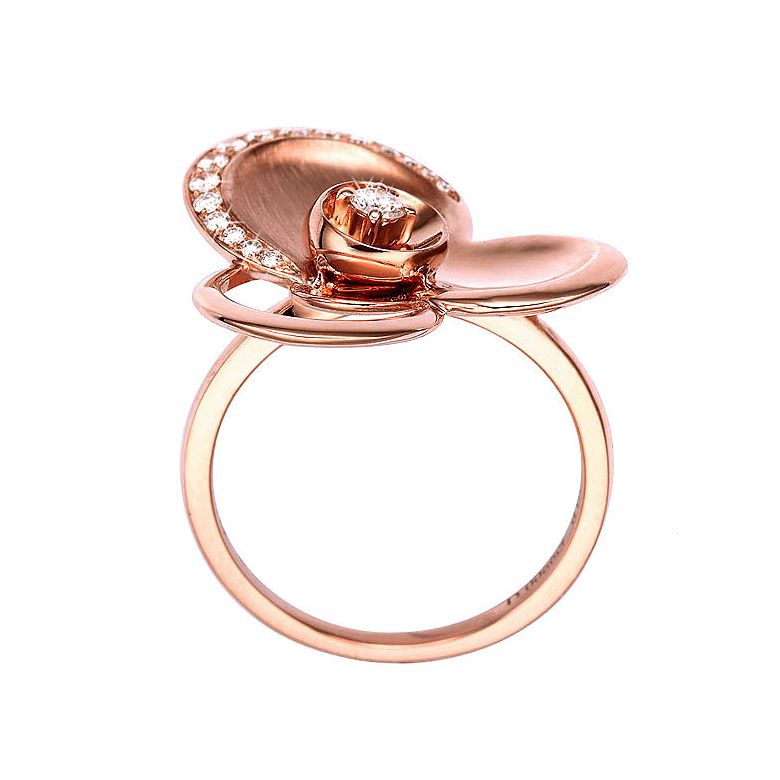 Bague diamants - Bague de fiançaille - En or rose 18 carats  - 9