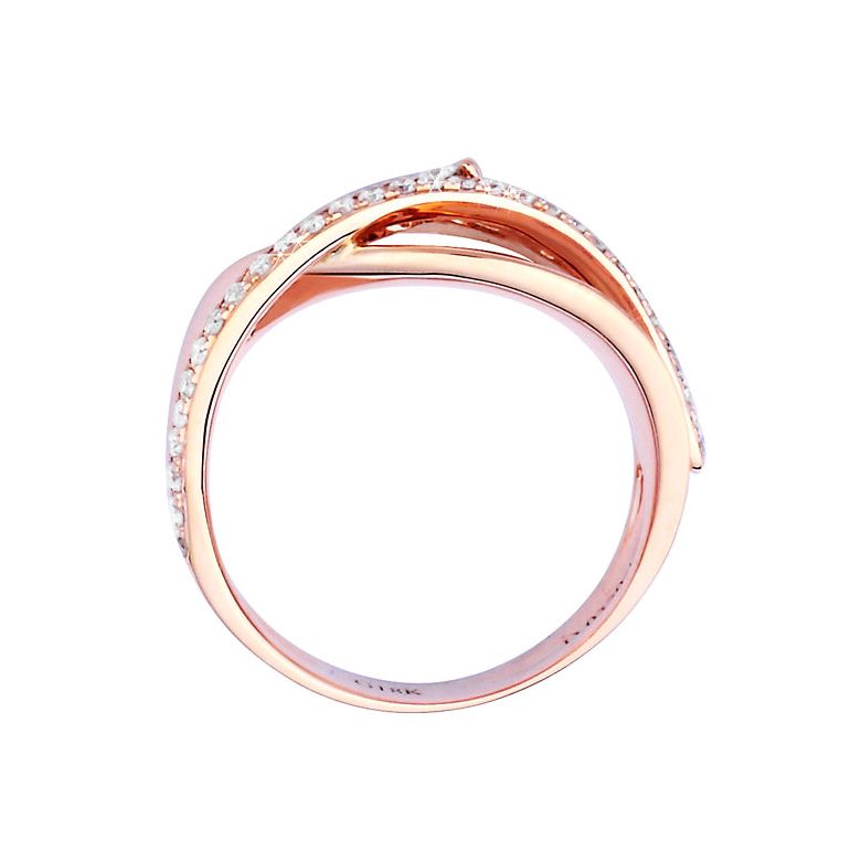 Fiançaille bague - Bague en or rose 18cts - 35 Diamants de 0.33ct - 3