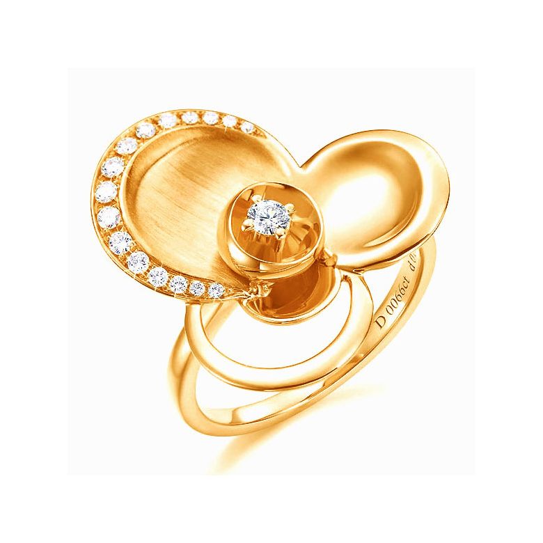 Bague diamants - Bague de fiançaille - En or jaune 18 carats  - 1