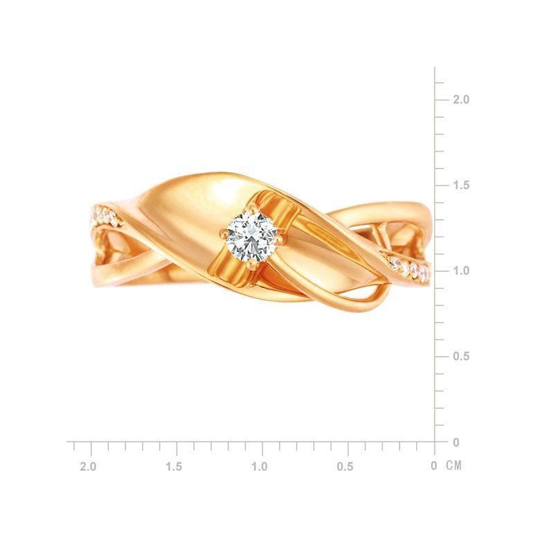 Bague fiançaille en or jaune 750/1000 - Diamants 0.15ct - 3