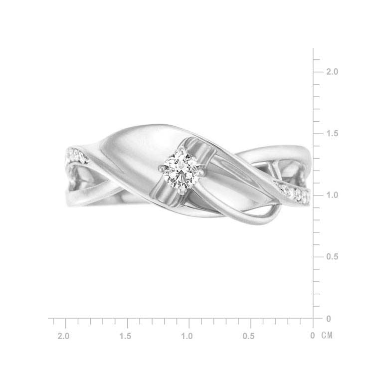 Bague fiançaille en or blanc 750/1000 - Diamants 0.15ct - 3