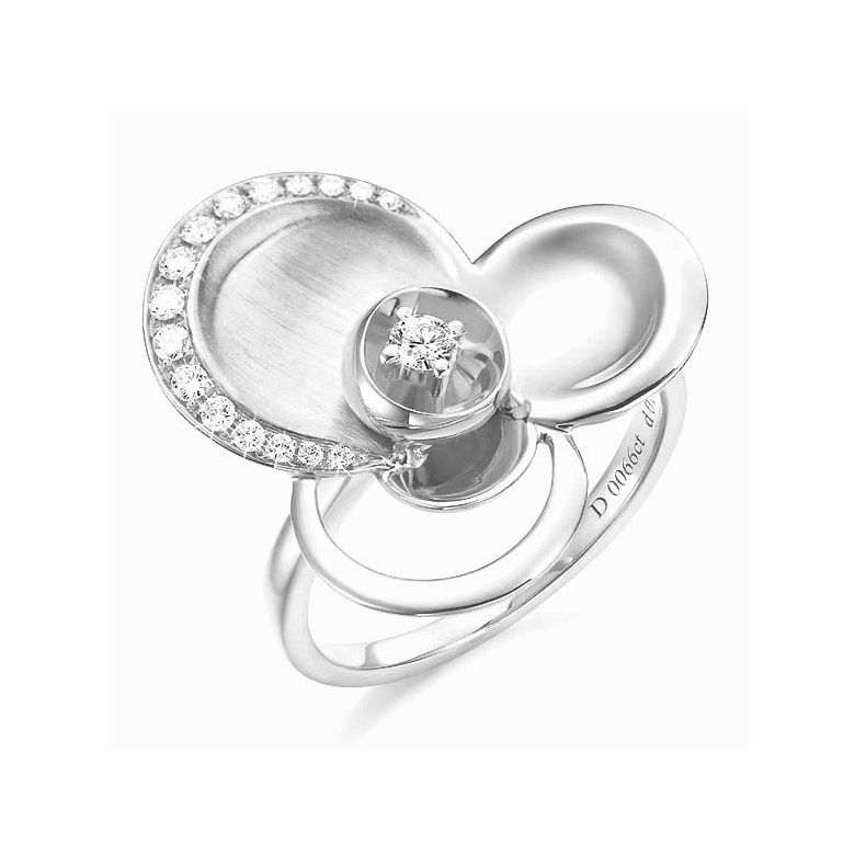 Bague diamants - Bague de fiançaille - En or blanc 18 carats  - 1