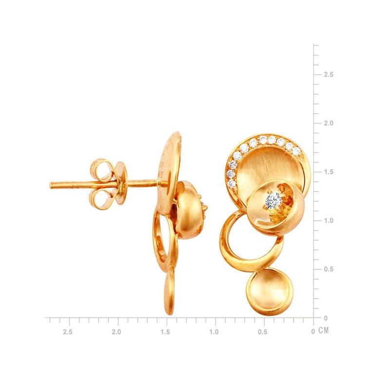 Boucles d'oreilles or jaune - Diamants 0.15ct - 2