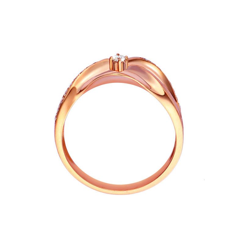 Bague or diamant - Or rose 18 carats - Diamants 0.109ct - 3