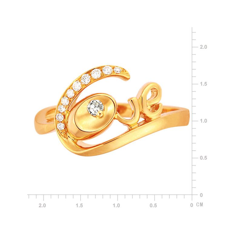 Bague Love - Bague or jaune originale 18cts - Diamants 0.095ct - 2