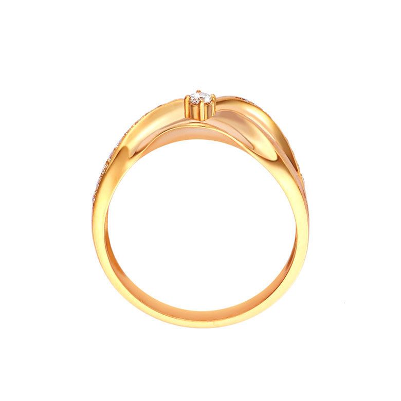 Bague or diamant - Or jaune 18 carats - Diamants 0.109ct - 5