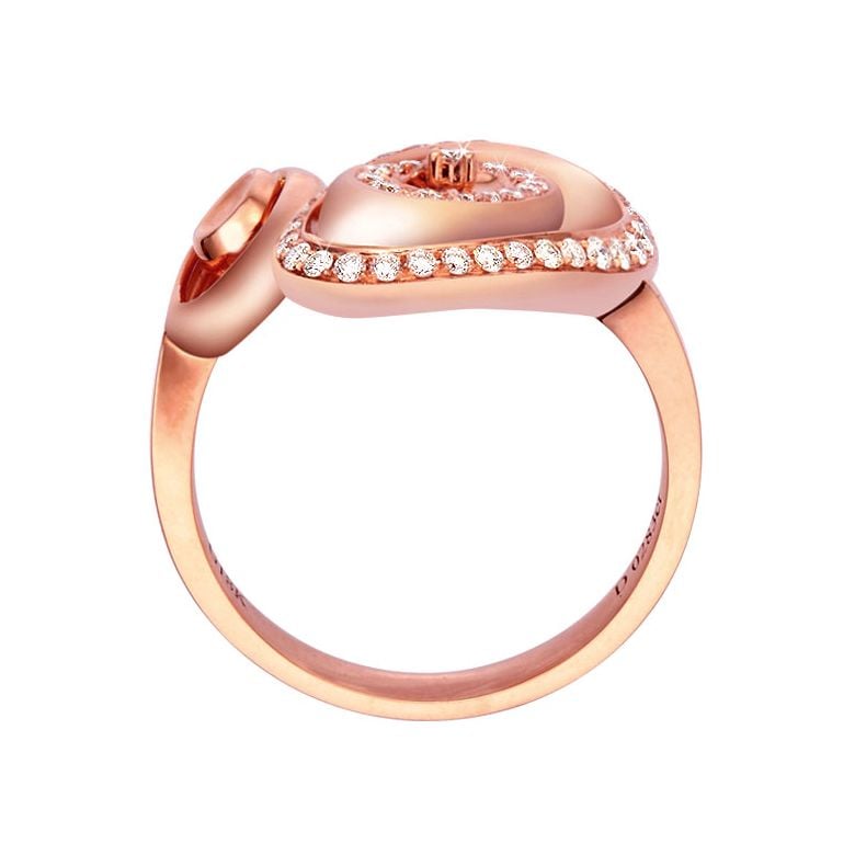Bague Love - Bague moderne en or rose - 45 Diamants de 0.283ct - 4