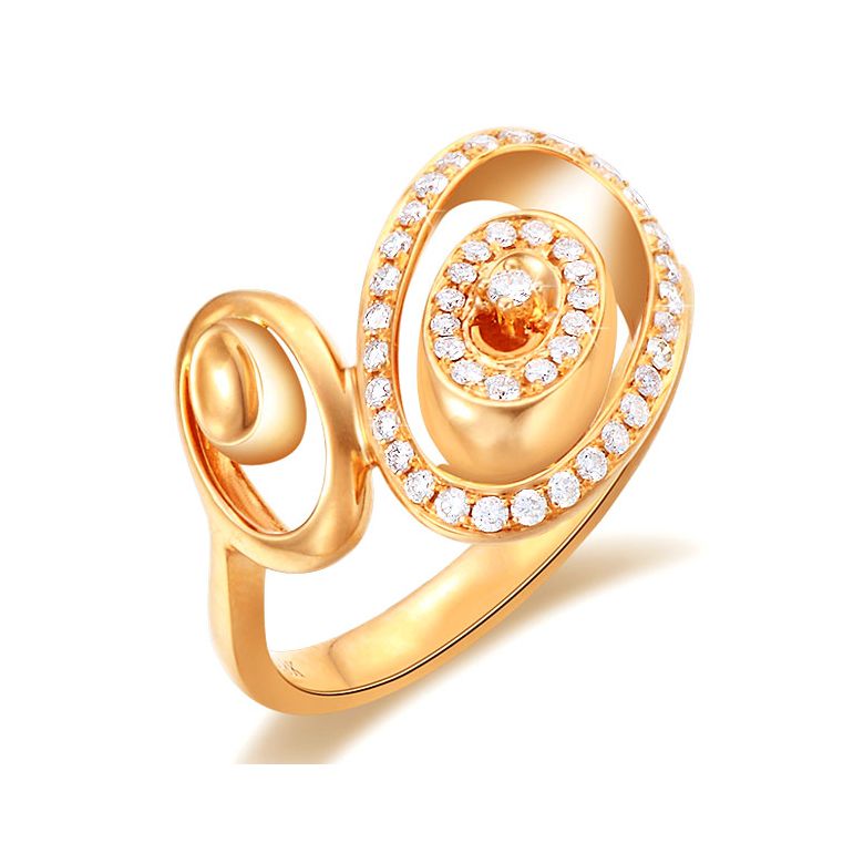 Bague Love - Bague moderne en or jaune - 45 Diamants de 0.283ct - 1