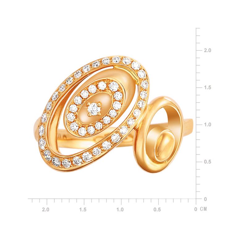 Bague Love - Bague moderne en or jaune - 45 Diamants de 0.283ct - 2