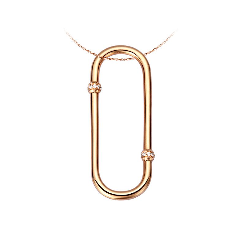 Pendentif bambou or jaune - Canne cloisonnée noeuds en diamants - 1