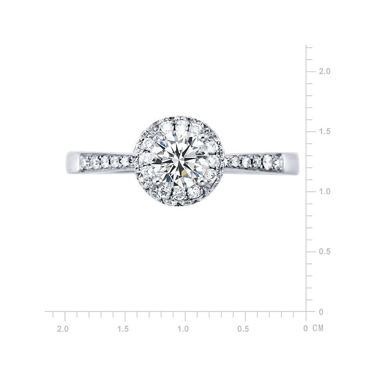 Solitaire bague de fiancaille - Or blanc 18cts - 51 Diamants 0.58ct | Gemperles - 2