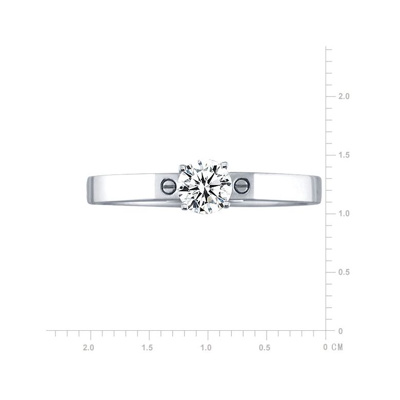 Bague solitaire or blanc - Diamant 0.30ct - 7