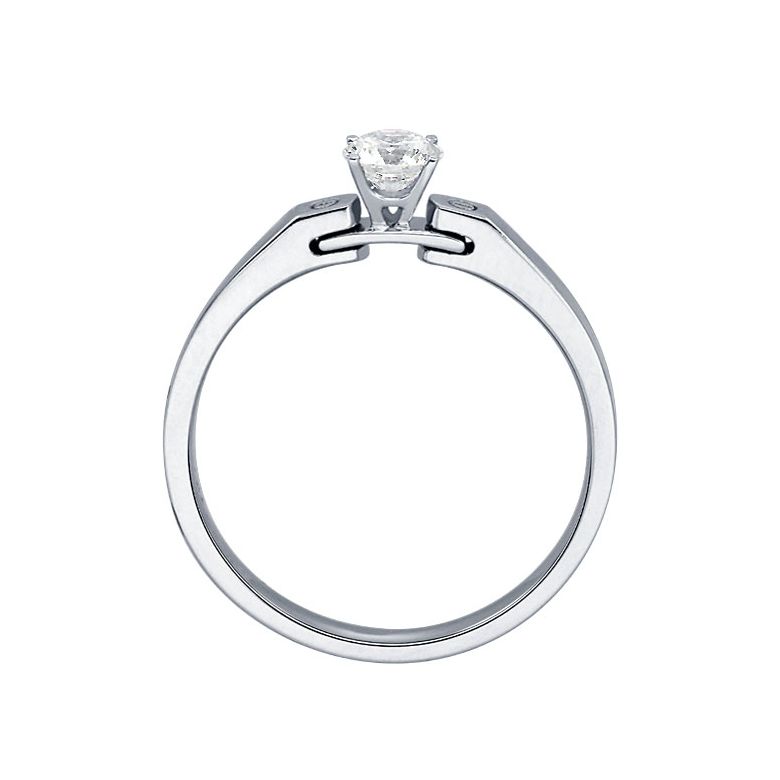 Bague solitaire or blanc - Diamant 0.30ct - 8