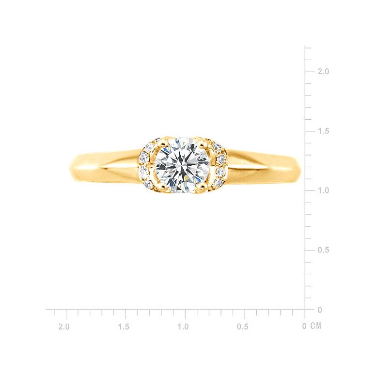 Solitaire bague en or jaune 18cts - 21 Diamants ronds 0.385ct - 6