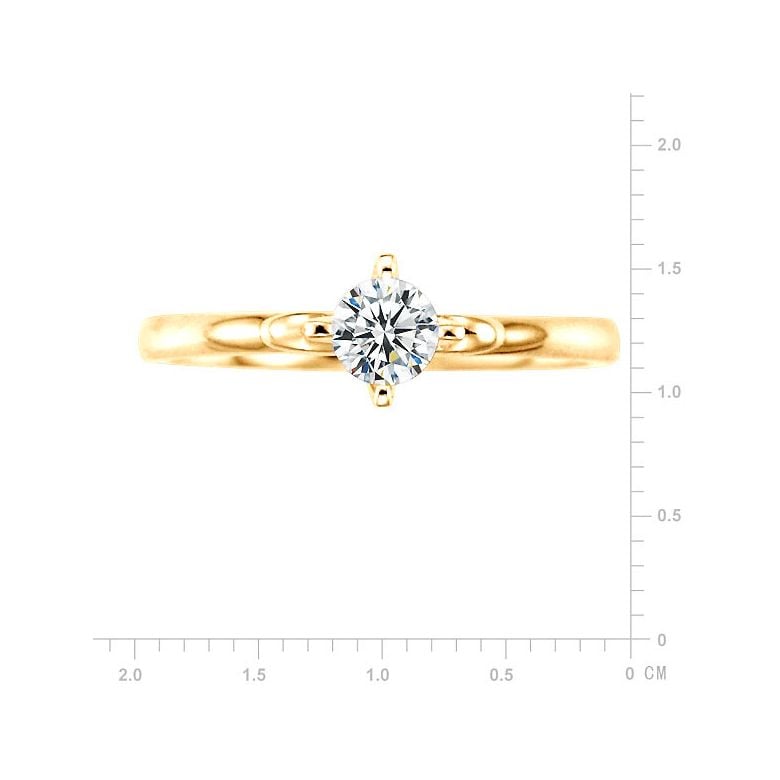 Solitaire or diamant - Bague fiancaille or jaune - Diamant griffes - 2