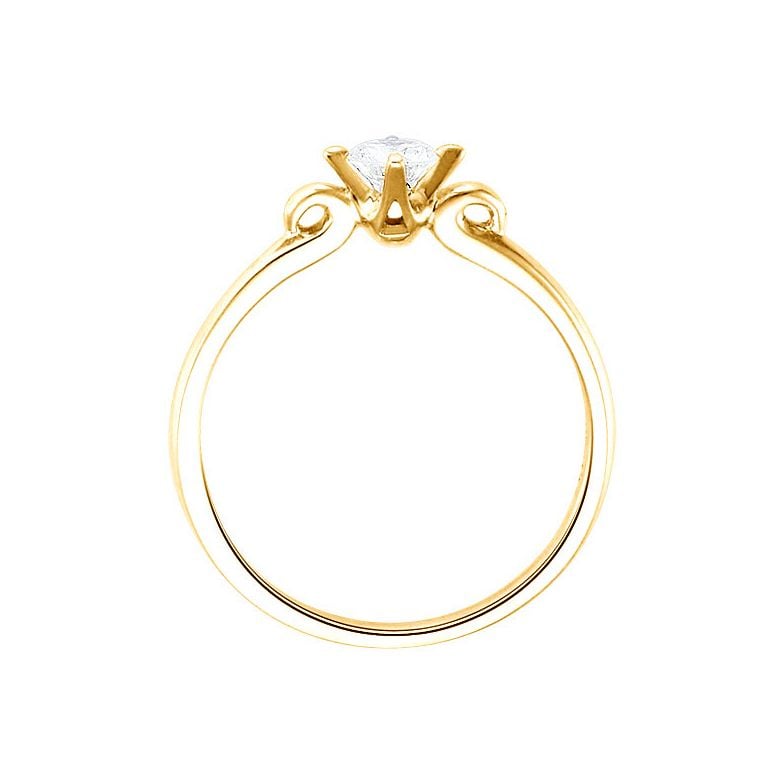 Solitaire or diamant - Bague fiancaille or jaune - Diamant griffes - 5