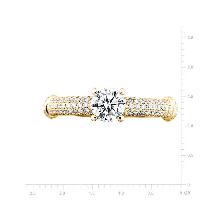 Solitaire Bambou Prestige - Bague en Or Jaune & Diamants 0.93ct | Gemperles - 3