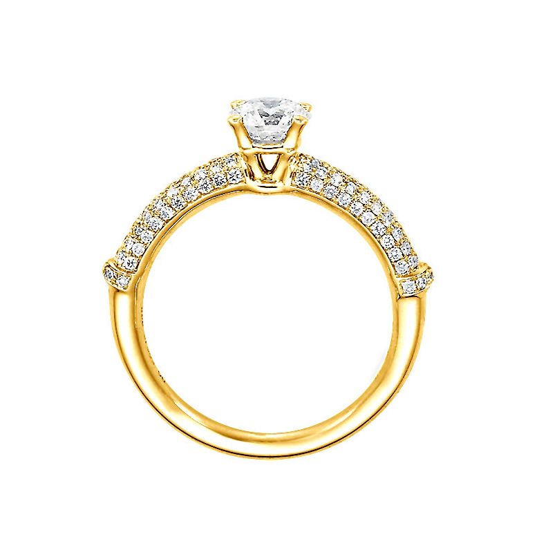 Solitaire Bambou Prestige - Bague en Or Jaune & Diamants 0.93ct | Gemperles - 5