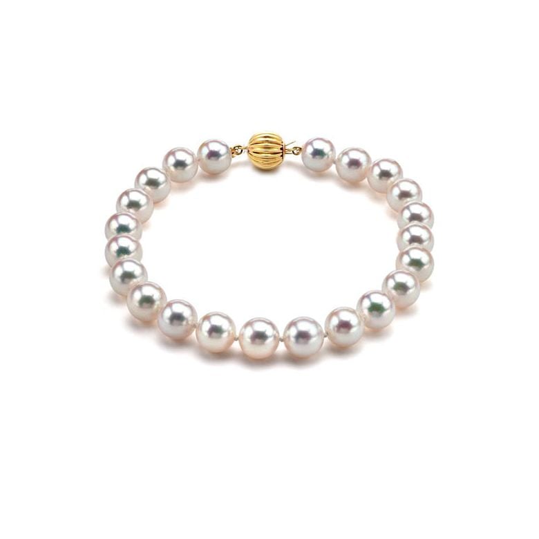 Bracelet perles Akoya Japon - Perle de culture - Eau de mer - 6.5/7mm - 1