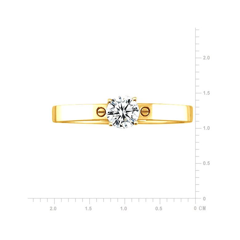Bague solitaire or jaune - Diamant 0.30ct - 12