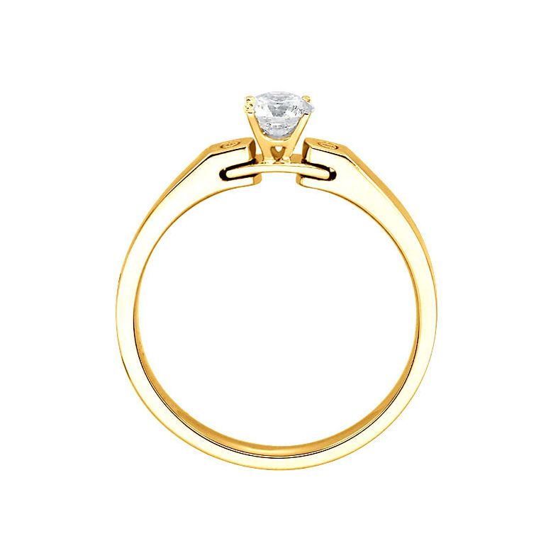 Bague solitaire or jaune - Diamant 0.30ct - 4