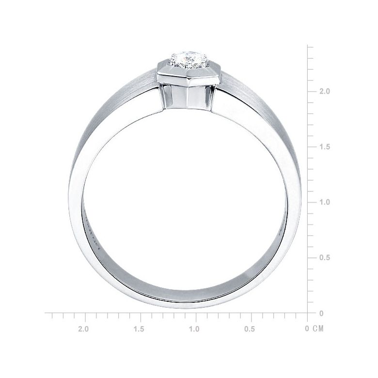 Bague Hommes en Or blanc et sertie d'un Diamant taille brillant | Capitaine - 4