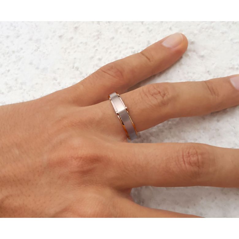 Bague Homme en Diamants, Or blanc et rose | Montserrat - 4